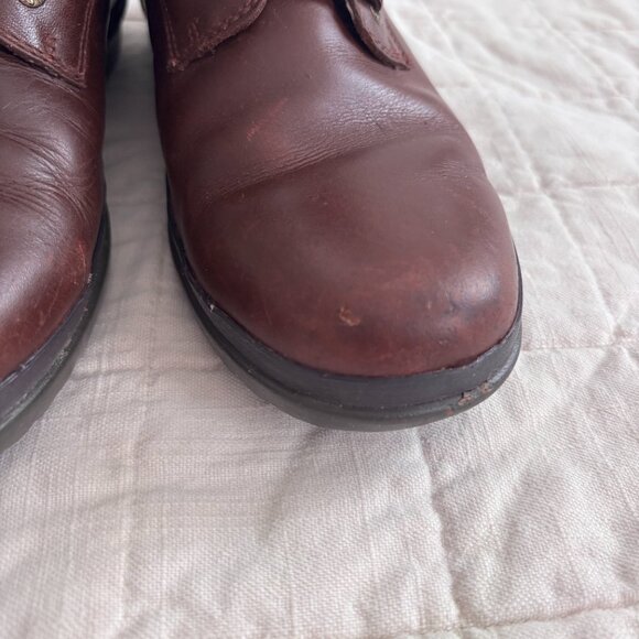 UGG Kesey Womens 9 Brown Leather Shearling Boots Lace Up Zip - Picture 8 of 15